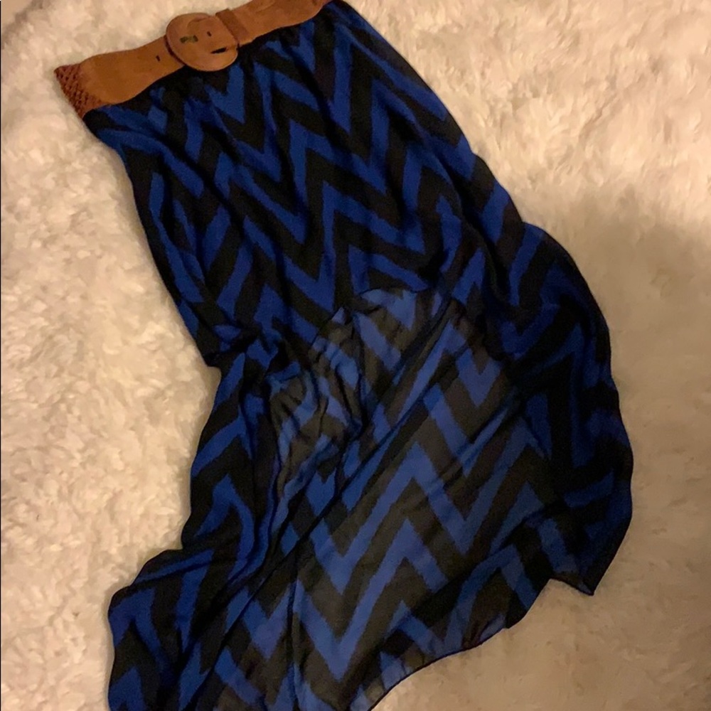 Rue 21 Skirt Chevron Design Royal Blue
